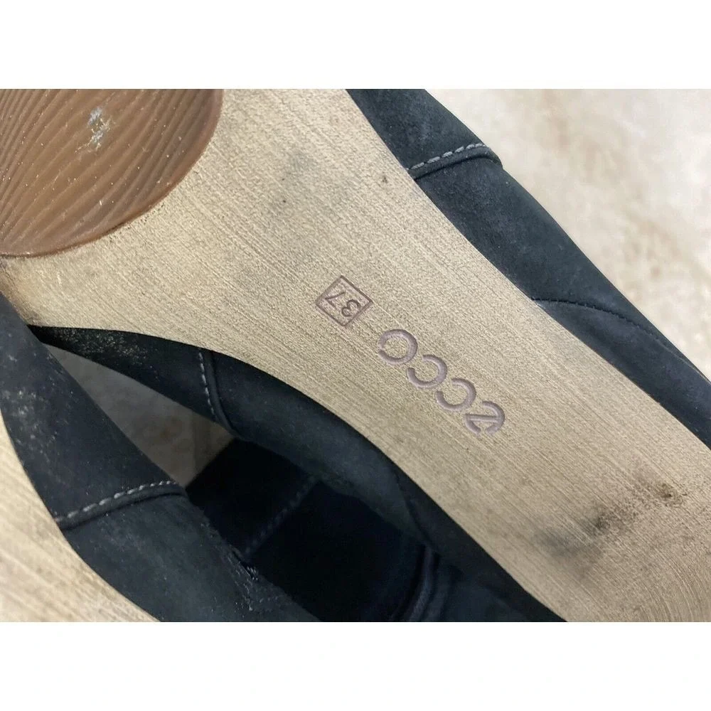 Ecco Tall Boots Nephi Zip‎ Black Suede Leather Womens 37 6/6.5 - Picture 15 of 16